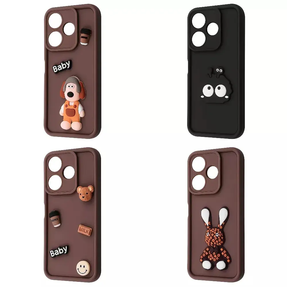 Чохол-накладка Pretty Things Case для Xiaomi Redmi 13 4G/Poco M6 4G/Note 13R Brown/Baby - фото 2