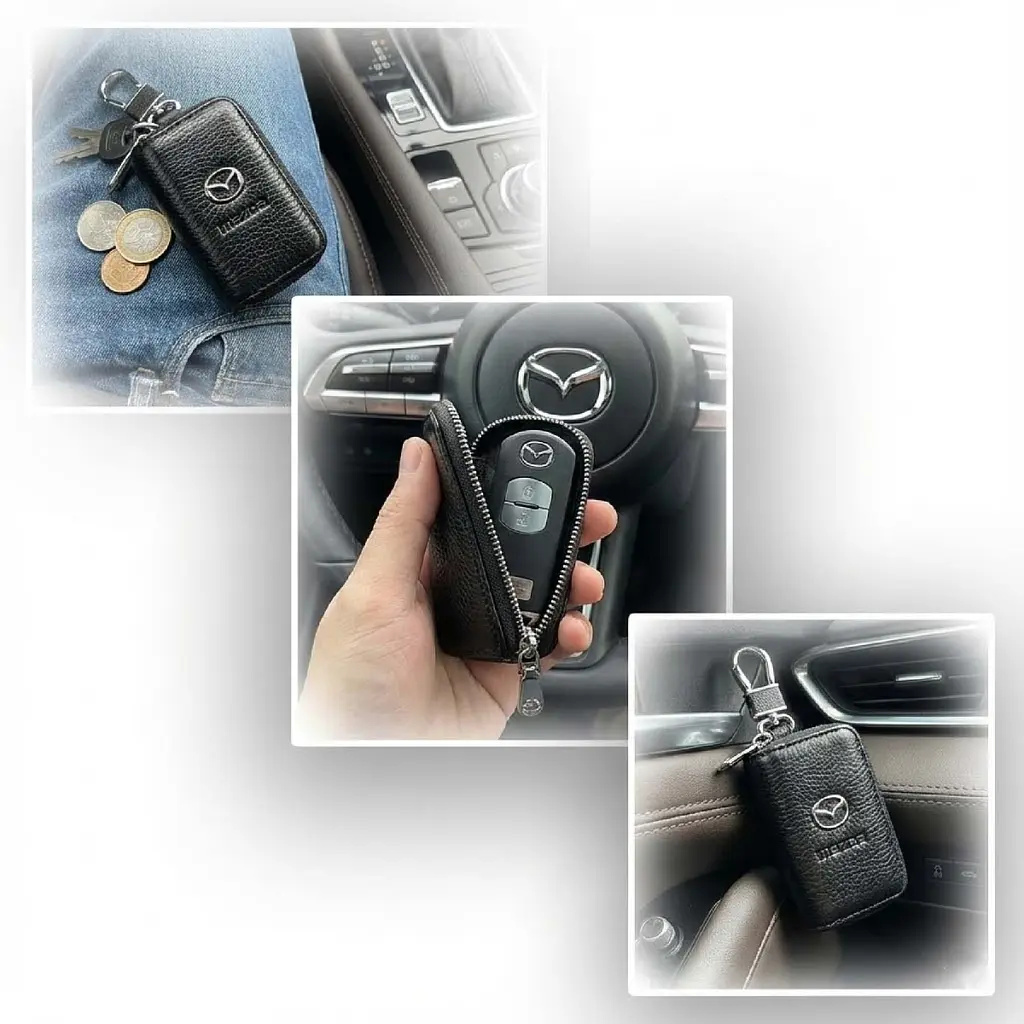 Автомобільна ключниця для ключів із логотипом Mazda (тиснена шкіра) - фото 2