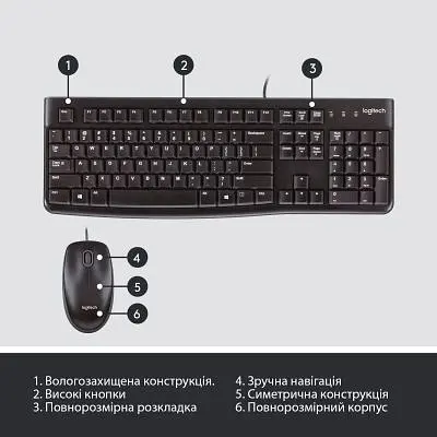 Комплект Logitech MK120 USB UA Black (920-002563) - фото 6