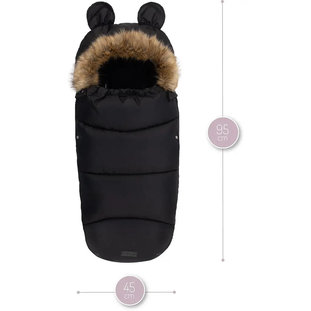 Зимний конверт MoMi Sleeping bag black черный - фото 4