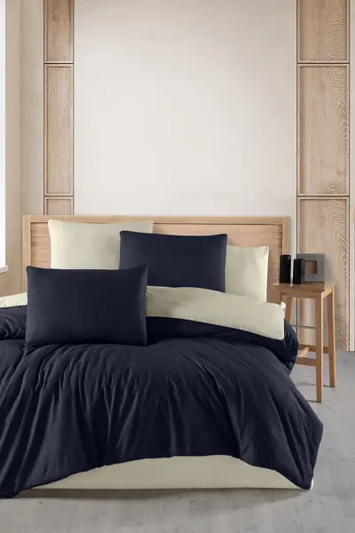 Комплект постельного белья Soho Sandy Ocean двуспальный темно-синий с айвори (1249К) - фото 2