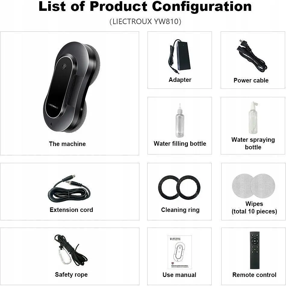 Робот для миття вікон Liectroux YW810 Black - фото 8