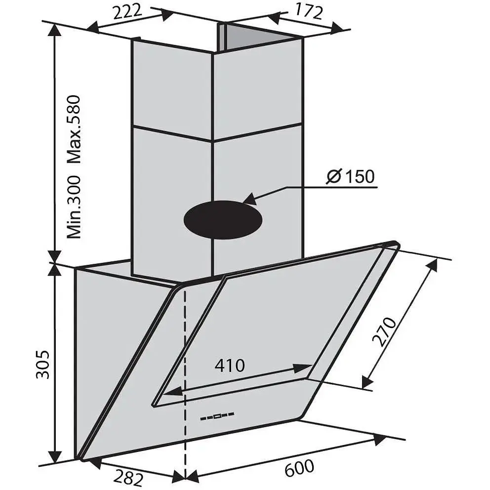 Вытяжка Ventolux Diamond 60 WH (700) PB - фото 6