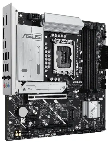 Материнська плата LGA1851, Asus PRIME B860M-A WIFI, B860, 4xDDR5, 1xPCI-E 5.0 x16, 1xPCI-E 4.0 x16, 1xPCI-E 4.0 x1, 4xSATA3, 2xM.2, Realtek 7.1, Realtek 2.5Gb, WiFi 6E, Bluetooth 5.3, HDMI/2xDP, MicroATX - фото 3