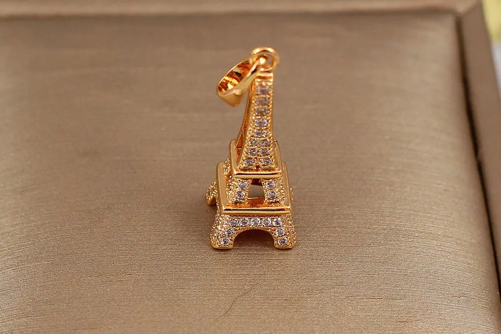 Кулон Xuping Jewelry Ейфелева вежа 2.3 см ширина 9 мм золотистий - фото 2