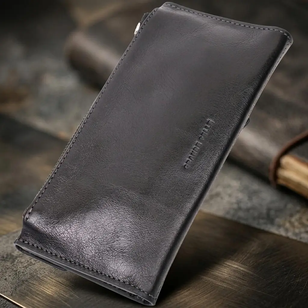 Стильний гаманець із монетницею зовні з натуральної шкіри Grande Pelle 11646 чорний - фото 4