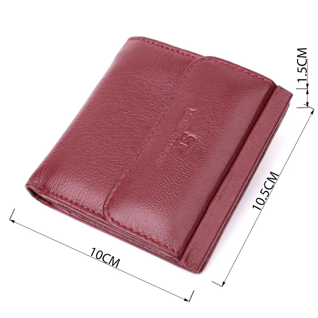 Невеликий жіночий гаманець з монетницею з натуральної шкіри ST Leather 22544 бордовий - фото 7