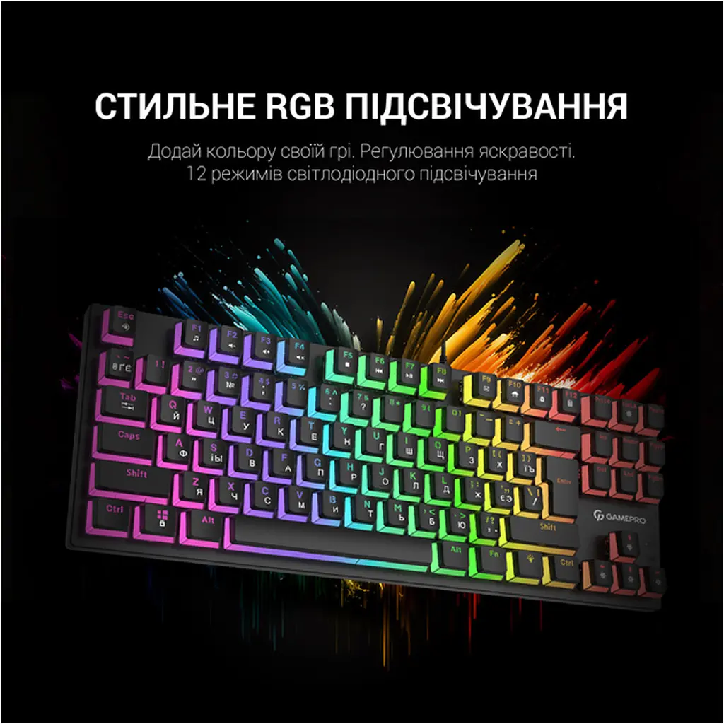 Клавиатура GamePro MK80R Red Switch RGB USB Black [111028] - фото 5