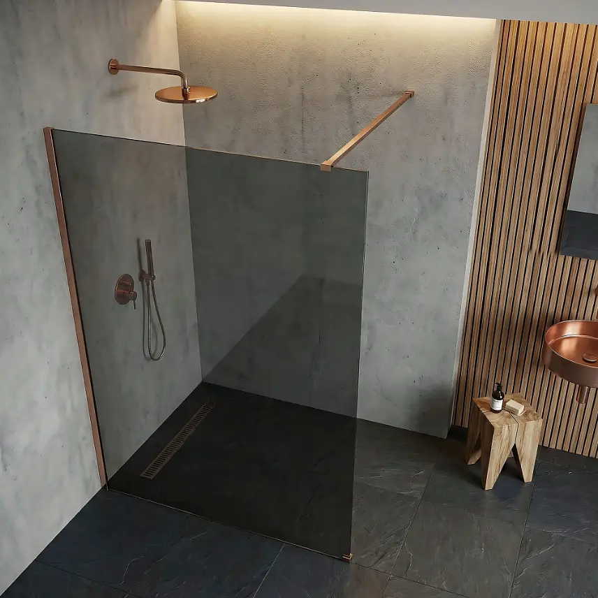 Душова стінка Rea Flexi 110x195 см grey brushed copper KPL-K99383 - фото 3