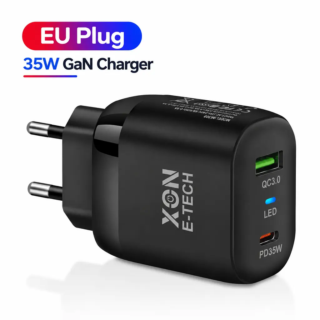 Зарядний пристрій XON PowerCharge 35W (PD35) USB Type-C (PCWB035035A1С1B 6112) Чорний - фото 2