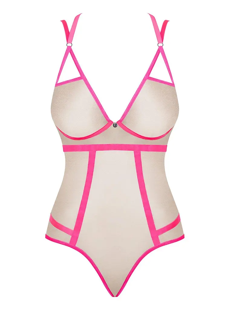 Боді Obsessive Nudelia L/XL рожевий - фото 5