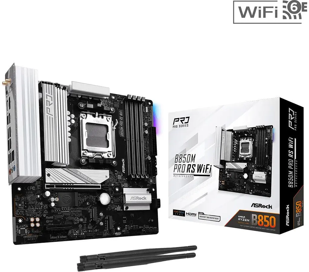 Материнська плата AsRock B850M PRO RS WIFI (B850M PRO RS WIFI) (Socket AM5, AMD B850, Micro-ATX) - фото 5