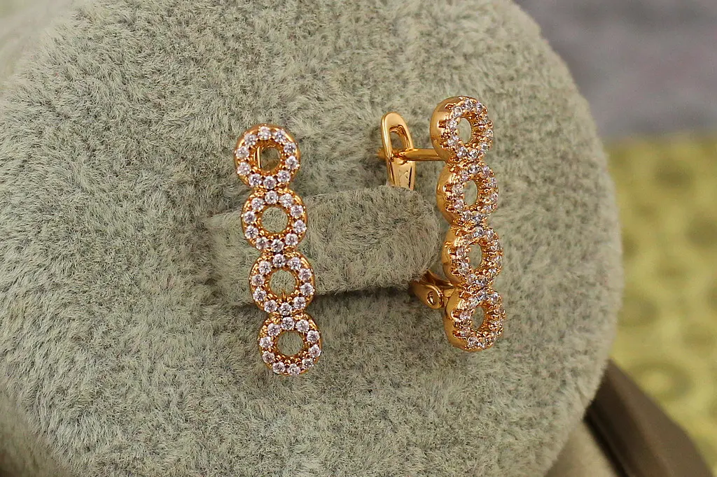 Сережки Xuping Jewelry повітряні кульки 2 см золотисті - фото 3