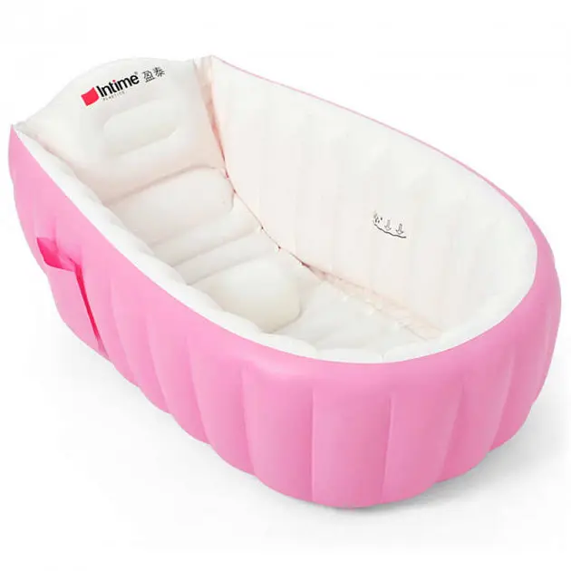 Дитяча Надувна ванна з насосом Intime Baby Bath Tub Рожевий - фото 3