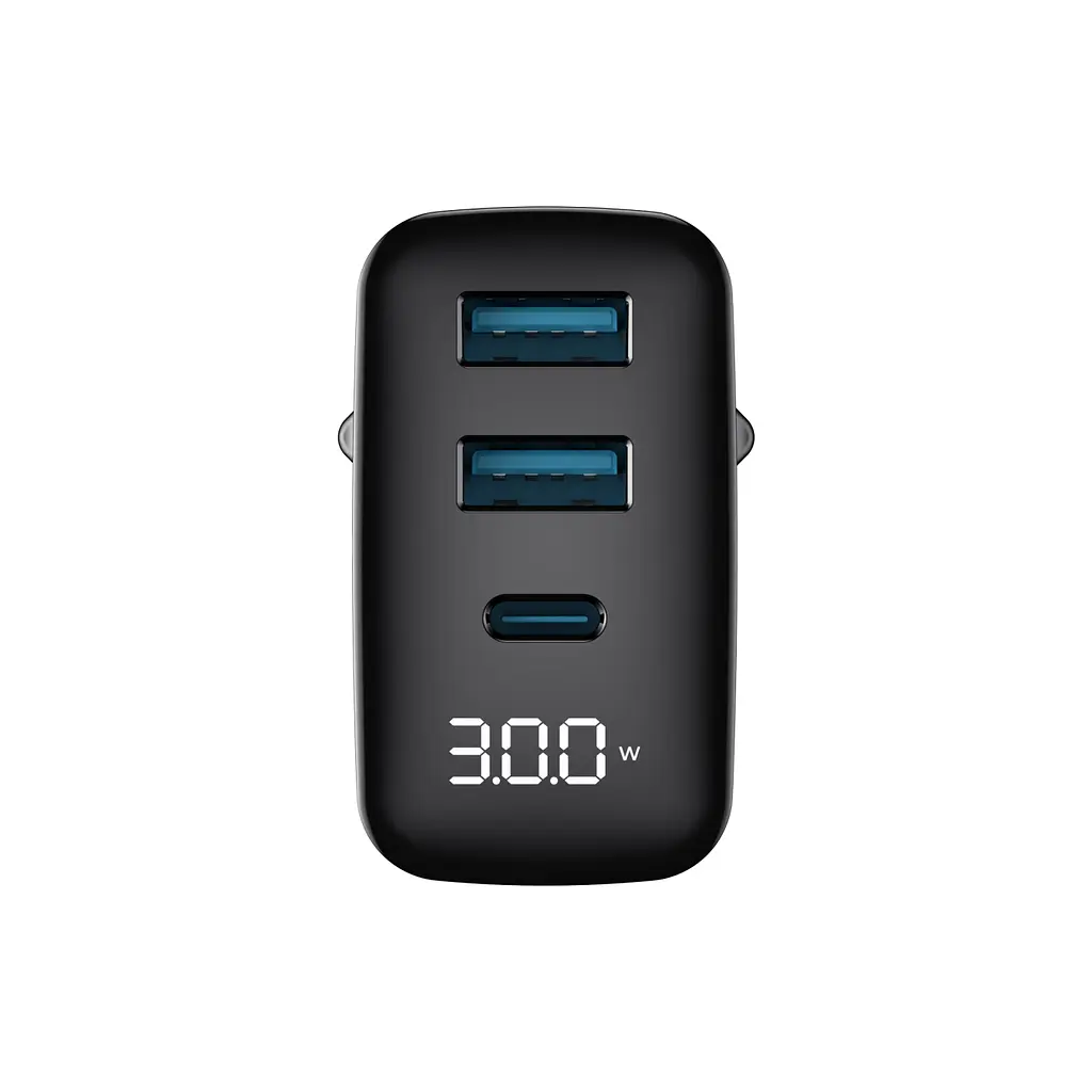 Зарядний пристрій Havit UCLE001 GaN 30 Вт 2хUSB-A USB-C (HV-UCLE001-BK) - фото 3