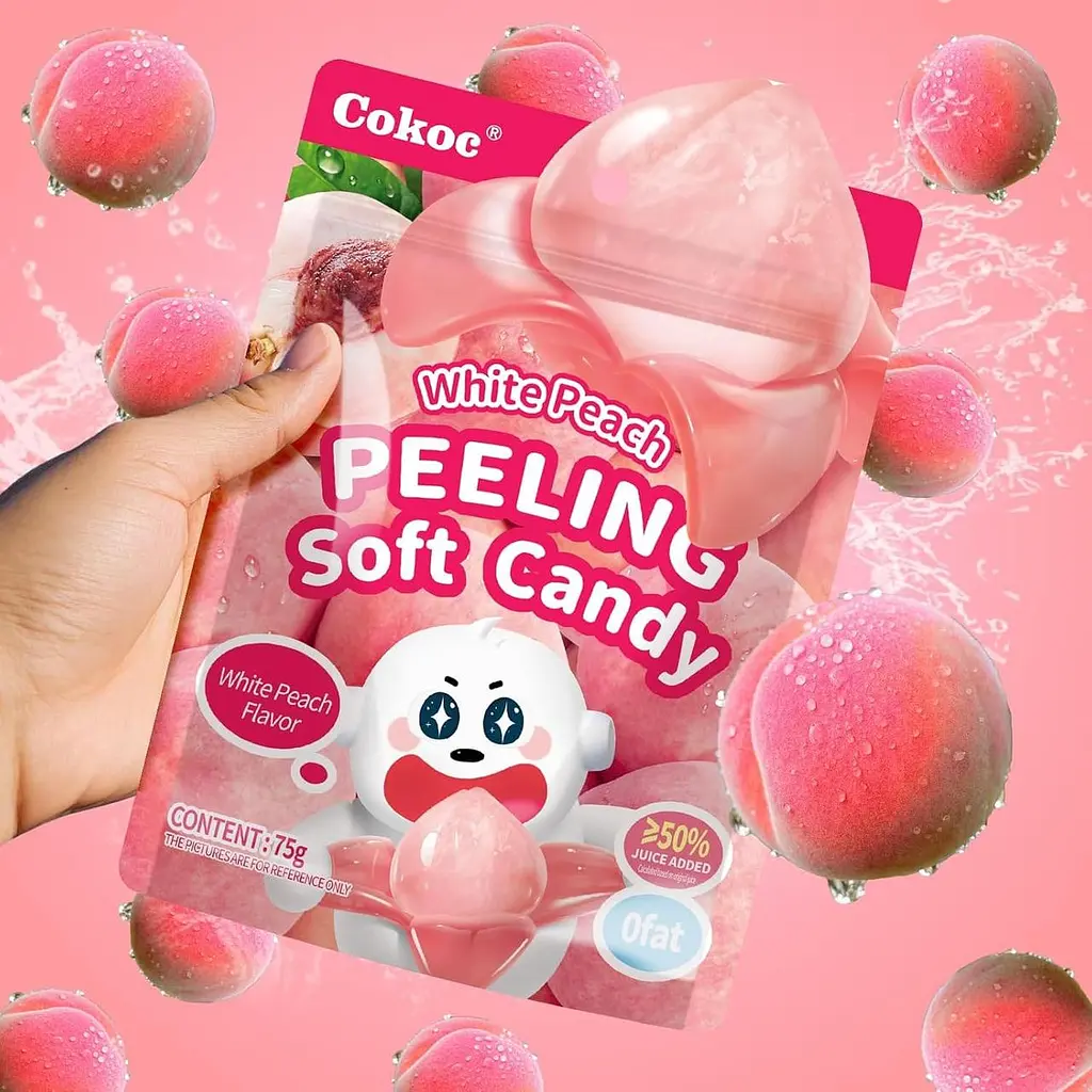Желейні цукерки Cokoc Peeling Soft Candy White Peach 75г - фото 3