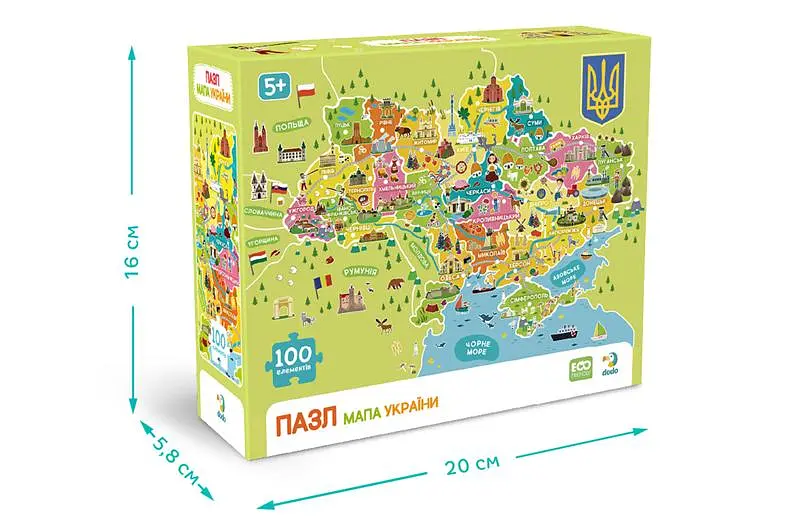 Пазли - 100 елм. - 300706 "Карта України" DoDo - фото 3