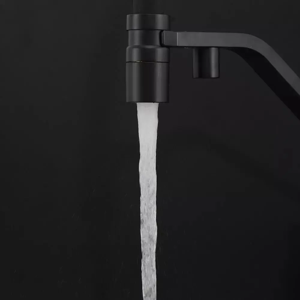 Смеситель для кухни под фильтр с гибким изливом, черный матовый Frap G4395-66, Черный матовый - фото 5