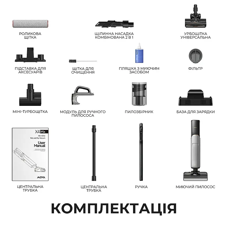 Акумуляторний миючий пилосос Mova X4 Mix (HMV17A) - фото 2