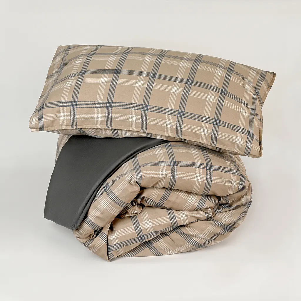 Підковдра МВМ My Home Тартан 220x160 см сіро-бежева (BL-DC-07 GRAY/BEIGE) - фото 6