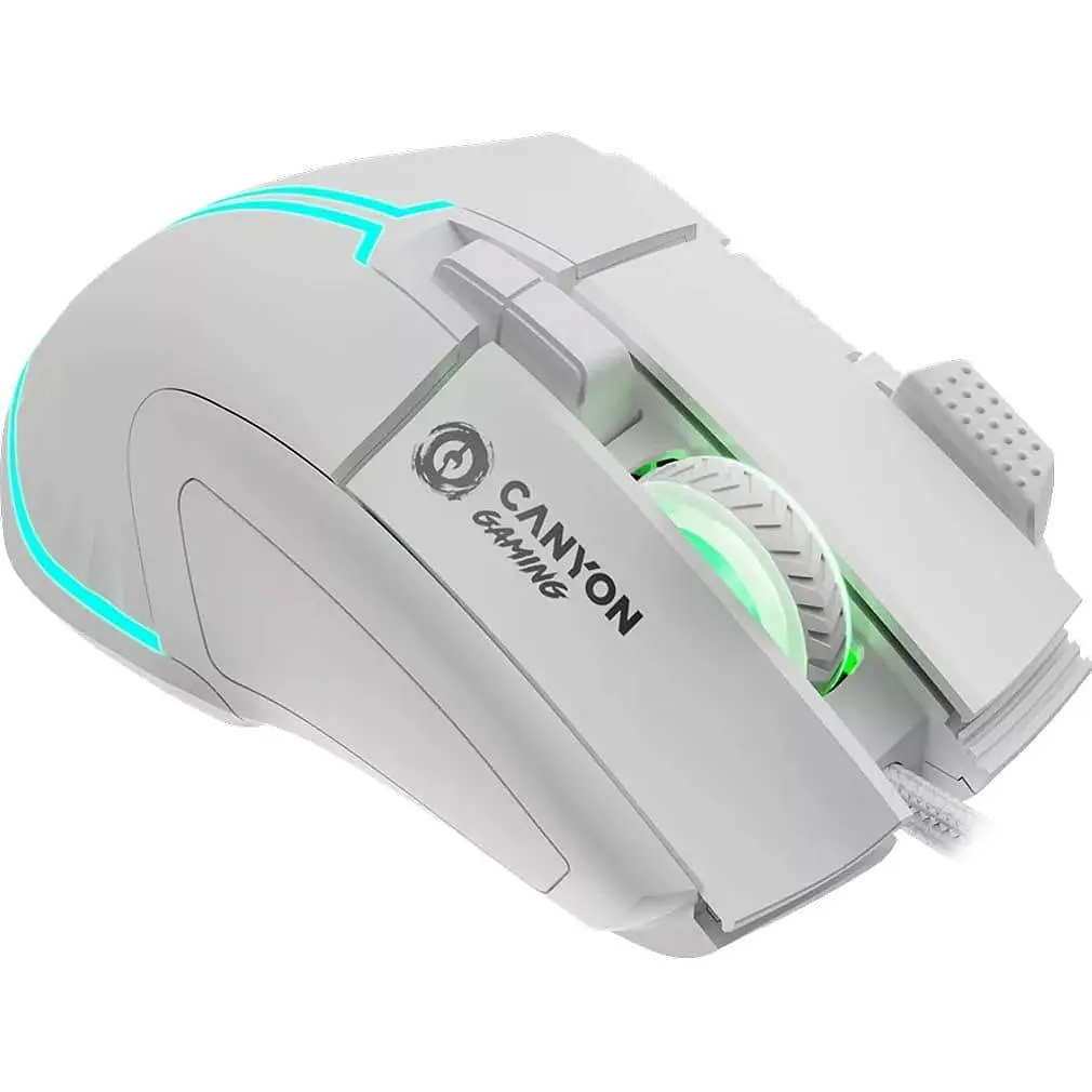 Миша Canyon mouse Fortnax GM-636 RGB 9buttons Wired White (CND-SGM636W) - фото 3