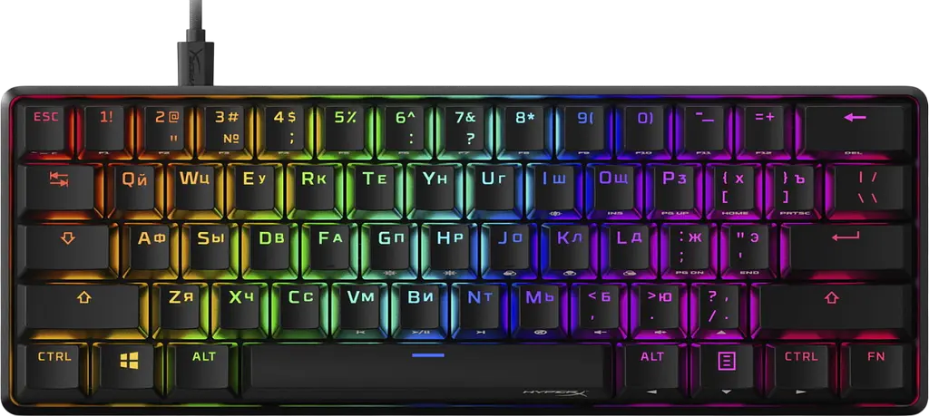 Клавіатура HyperX Alloy Origins 60 Red UA RGB Black (4P5N4AA) - фото 4