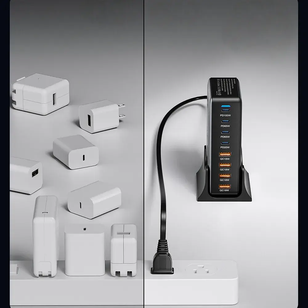 Зарядний пристрій Essager 4xUSB-C + 4xUSB 320W GaN (EZC320W-QJB0G-Z) - фото 9