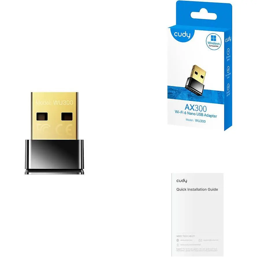 WiFi-адаптер Cudy WU300 AX300 Wi-Fi 6 Nano (WU300) - фото 3