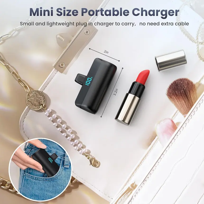 Зовнішній акумулятор Power Bank Feob 5200 мАг, сумісний з iPhone - фото 4