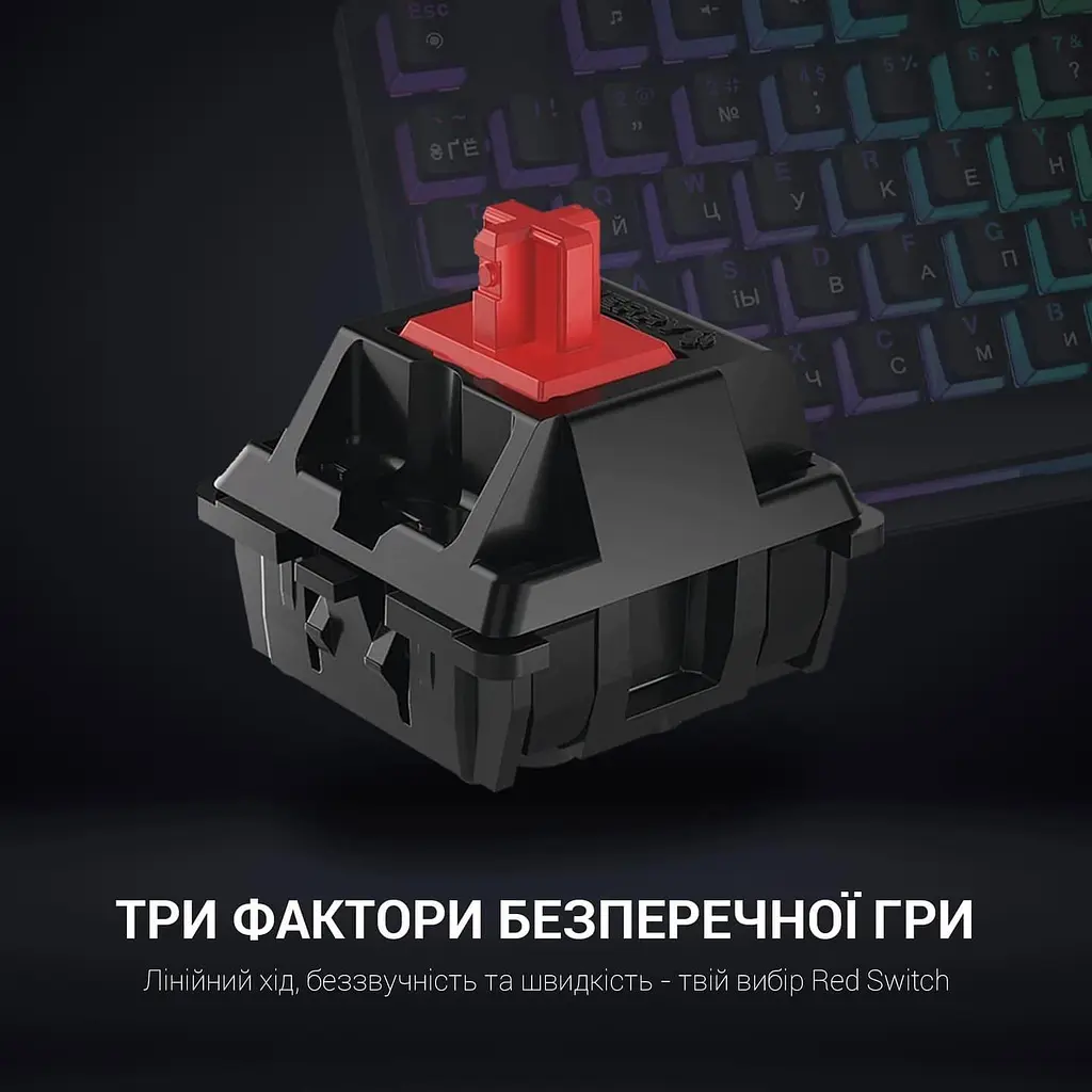 Клавиатура GamePro MK85R Red Switch RGB USB Black (MK85R) - фото 4