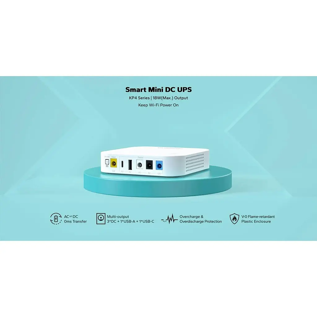 ДБЖ Marsriva DC UPS для роутерів KP4 3xDC+USB+USB-C OUT, 5V/9V/12V 18W 10000 mAh (36Wh) Li-Ion - фото 9