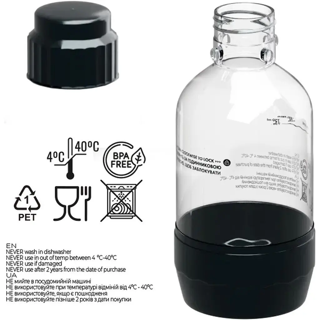 Пляшка для газування води Soda@Home Ventum 500ml Black [164880] - фото 3