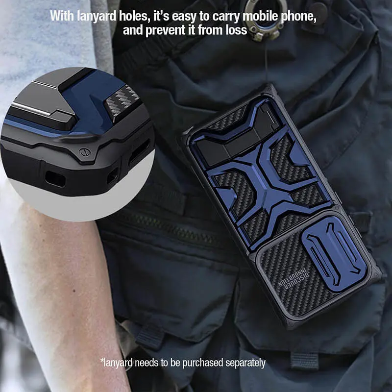 TPU+PC чохол Nillkin CamShield Adventurer Pro (шторка на камеру) для Samsung Galaxy S23 Ultra Interstellar Blue - фото 7