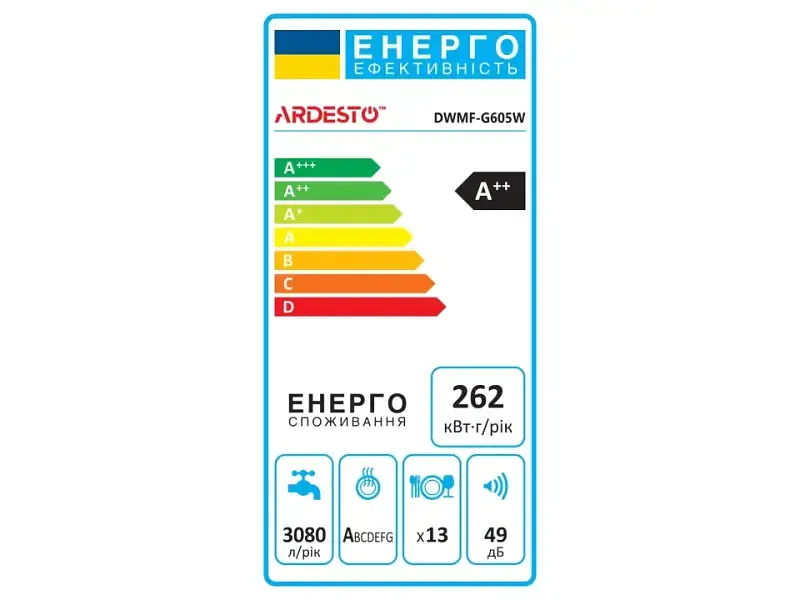 Посудомийна машина Ardesto DWMF-G605W - фото 4