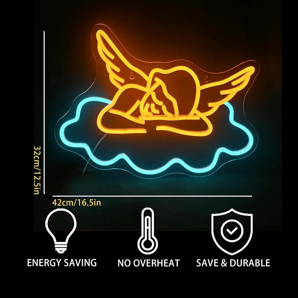Знак Neon Sleep Angel для спальни, украшение стен, украшение спальни, идея подарка на День Святого Валентина, украшение - фото 2