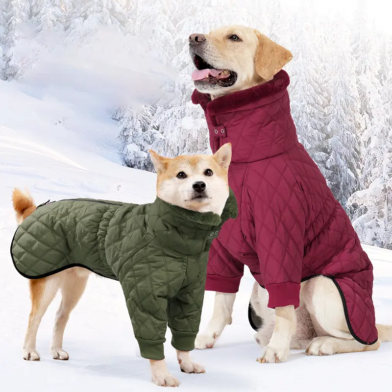 Тепла зимова куртка для собак Wan Talk Winter Warm High Collar Dog Green Clothes з високим коміром, 3XL - фото 5