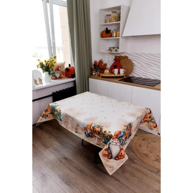 Скатертина Прованс гобеленова Гарбузові гноми 135х260 (036245) - фото 3