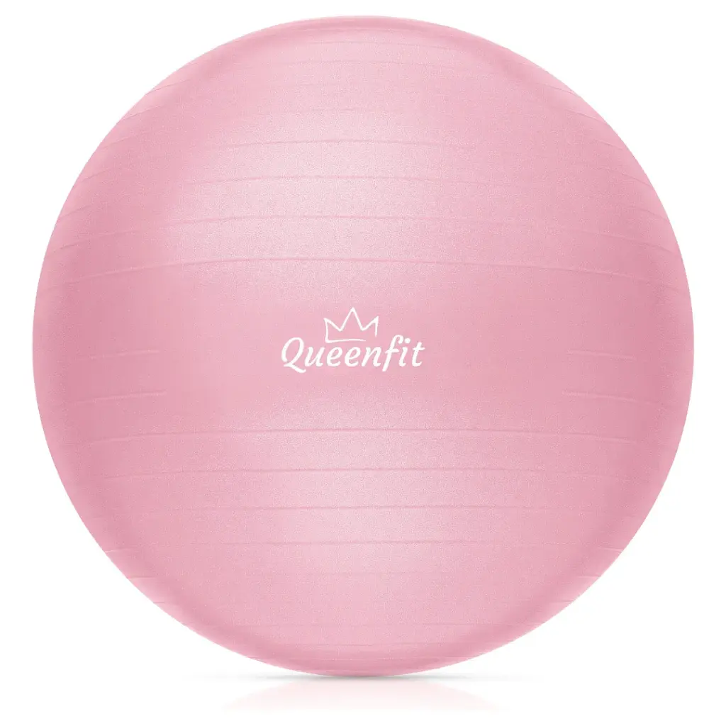 Фитбол Queenfit с насосом 65 см светло-розовый - фото 2
