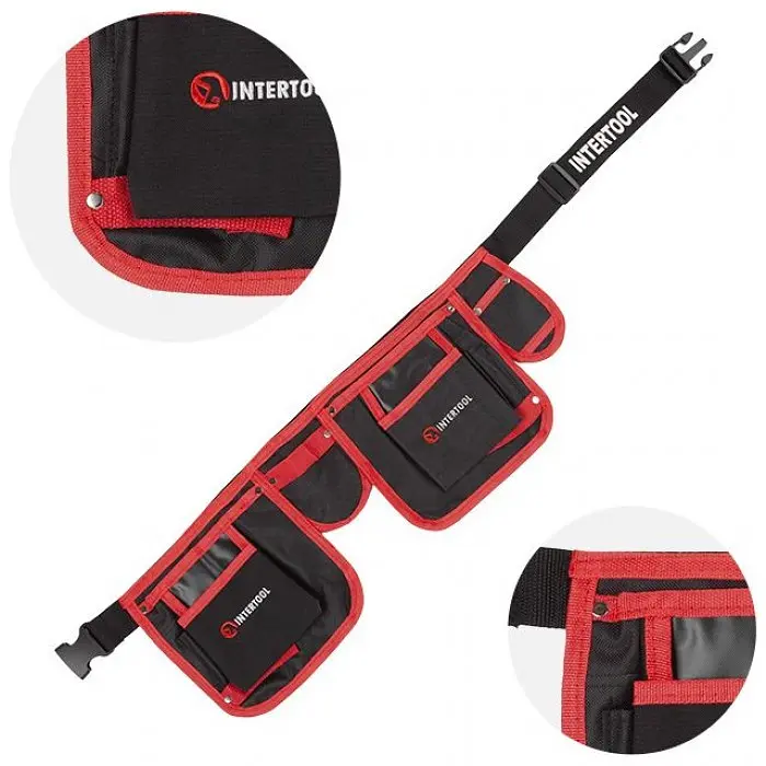 Поясна слюсарно-будівельна сумка INTERTOOL SP-1015, 11 кишень, поліестер Oxford 600D, фастекс ABS - фото 3