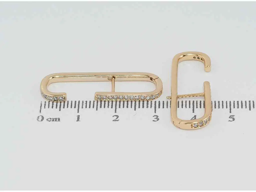 Сережки Xuping Позолота 18K англійський замок "Доріжки цирконію" (195084) - фото 2