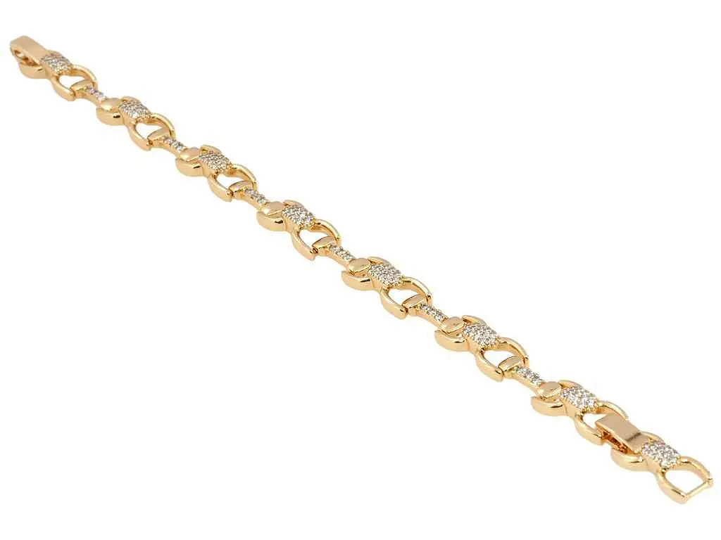 Браслет XUPING Позолота 18K "Декоративний орнамент з цирконієм" довжина з дод. замком 17,19см х 2-8мм (167011) - фото 2