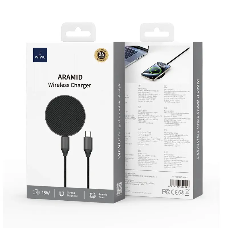 БЗУ WIWU Wi-W034 Aramid Wireless Charger - фото 4