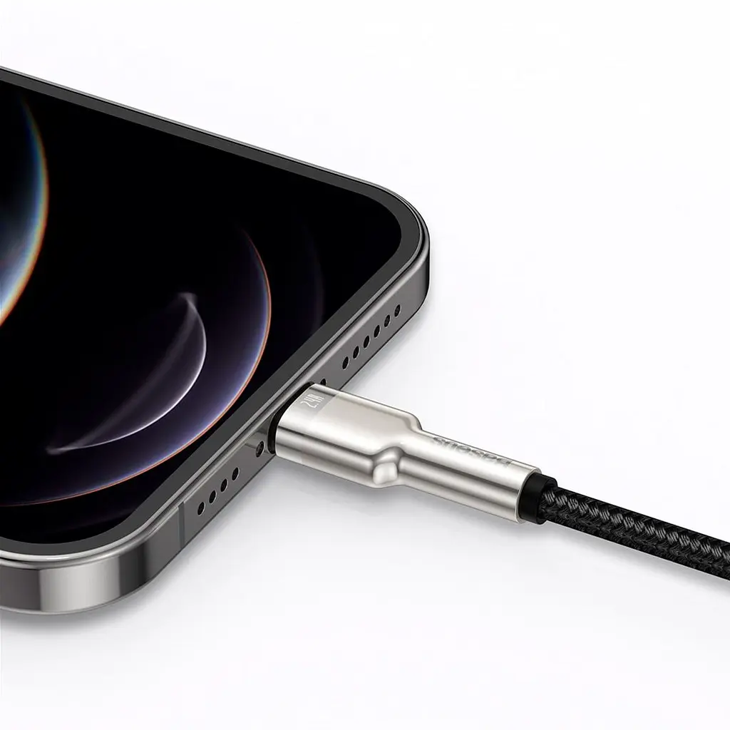 Кабель Baseus Cafule Metal USB to Lightning 1m Black (CALJK-A01) [82093] - фото 7