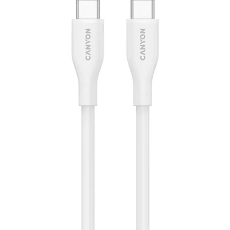 Дата кабель USB-C to USB-C 1.0m CC60SC10 60W Silicon White Canyon (CNS-CC60SC10W) - фото 2