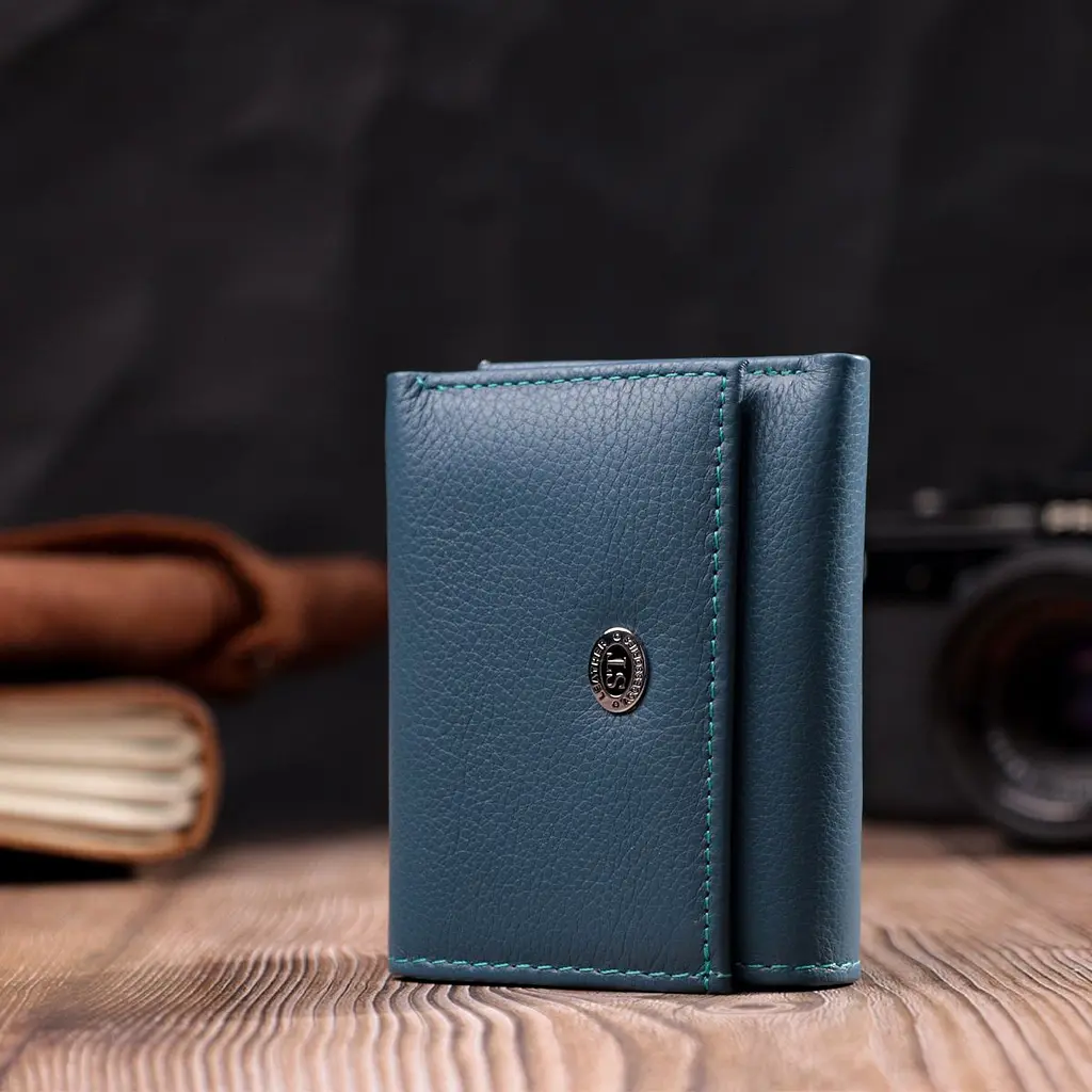 Маленький гаманець для жінок із натуральної шкіри ST Leather 19501 бірюзовий - фото 8