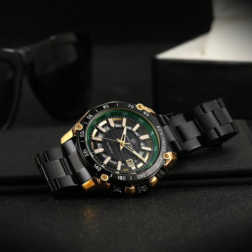 Наручные часы мужские 8279 Black-Green Forsining acs0031396 - фото 2
