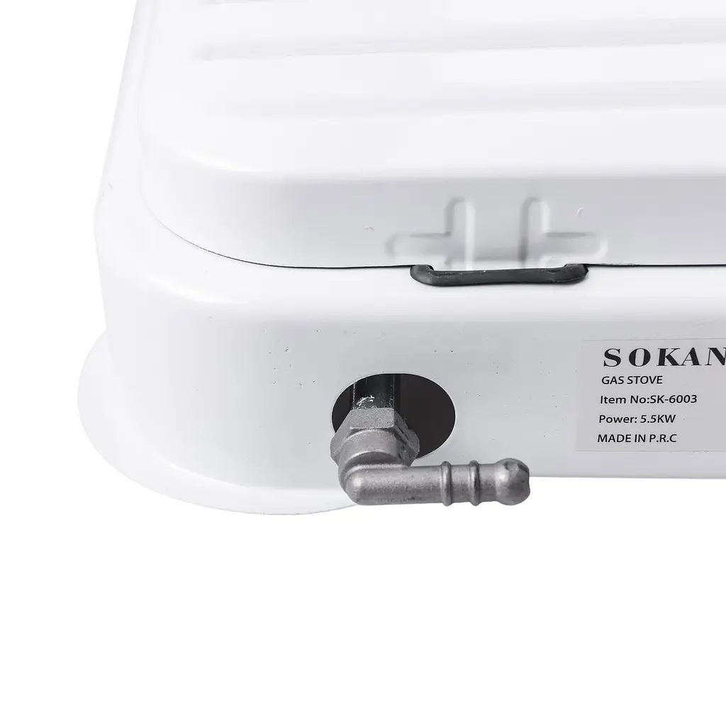 Настільна газова плита Sokany SK-6003W 3 конфорки 5.5 кВт міні під балонний газ Білий  - фото 5