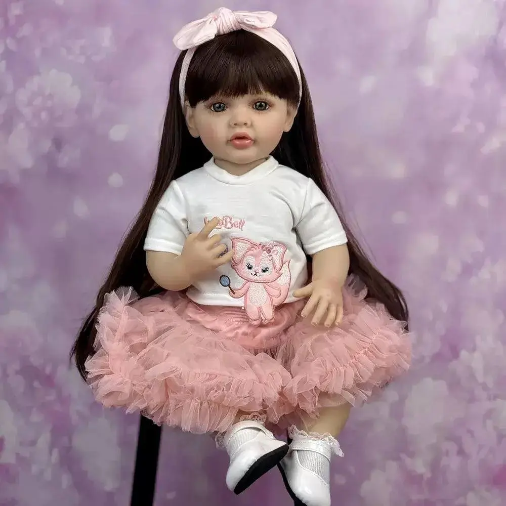 Реалістична Кукла Реборн 55 см повністю вінілова Doll Reborn Baby К0100209 - фото 4