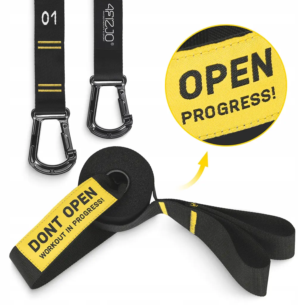 Гімнастичні кільця 4FIZJO з ABS пластику, регульовані Black/Yellow (P-5905973406109) - фото 10