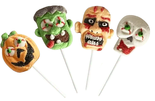 Блок маршмеллоу на паличці Monsterland Halloween Lollipops Fruity Marshmallows 24 шт х 35 г - фото 2